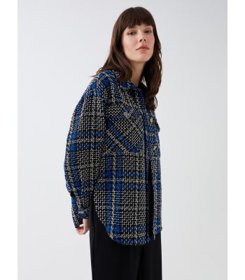 Plaid Long Sleeve Women's Shirt Jacket
