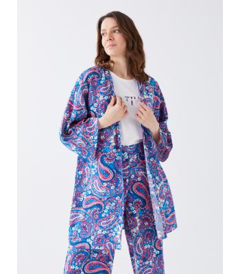 Shawl Collar Patterned Oversize Women's Kimono