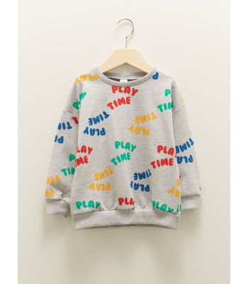 Crew Neck Long Sleeve Printed Baby Boy Sweatshirt