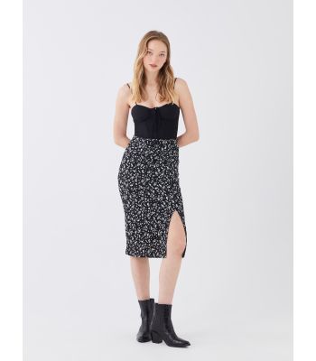 Women's Pencil Skirt With Elastic Waist Pattern