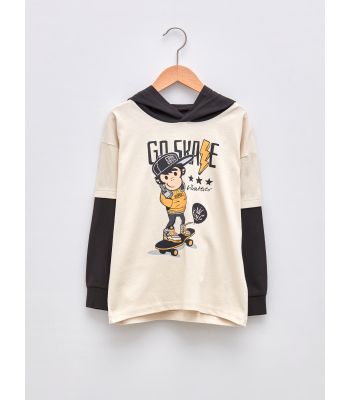 Hoodie Printed Long Sleeve Boy T-Shirt