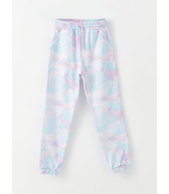 Elastic Waist Batik Patterned Girl Jogger Sweatpants