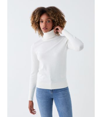 Turtleneck Regular Long Sleeve Women's Tricot Sweater