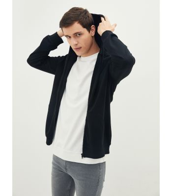 Standard Pattern Hooded Long Sleeve Men's Cardigan