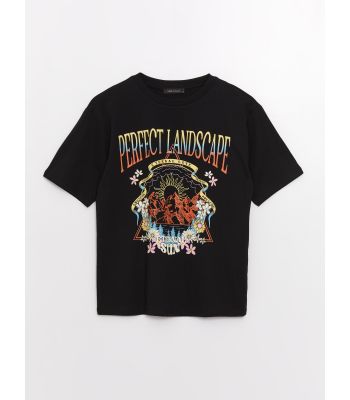 Crew Neck Printed Short Sleeve Oversized T-Shirt