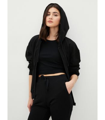 كارديجان رياضي بهودي وأكمام طويلة لون كريمي
