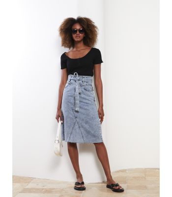 Standard Fit Straight A-Line Women's Jean Skirt