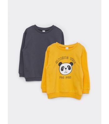 Crew Neck Long Sleeve Baby Boy Sweatshirt 2-Pack