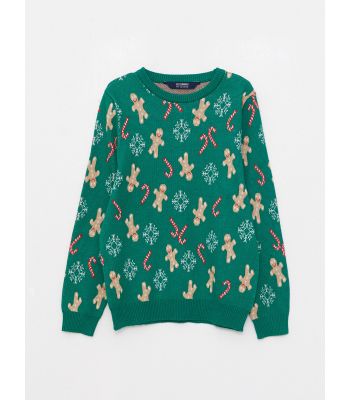 Crew Neck Christmas Themed Long Sleeve Boy Knitwear Sweater