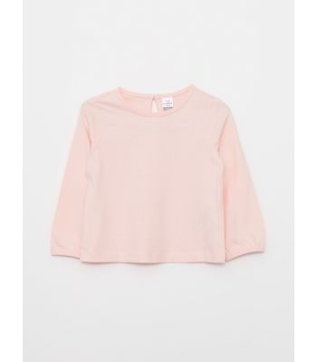 Crew Neck Long Sleeve Basic Baby Girl T-shirt