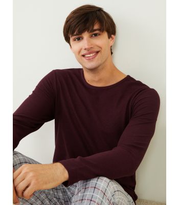 Crew Neck Long Sleeve Men's Pajama Top