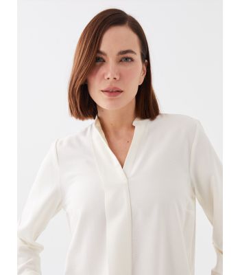 Turtleneck Straight Long Sleeve Women Blouse