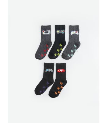 Patterned Boy Socket Socks 5-Pack