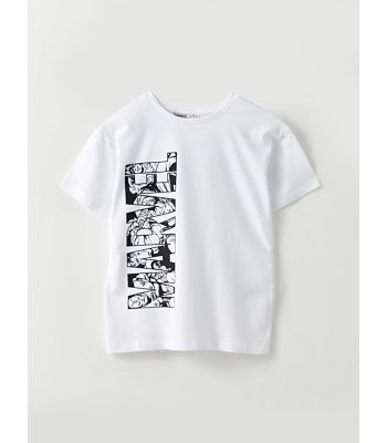 Crew Neck Marvel Printed Short Sleeve Cotton Boy T-Shirt