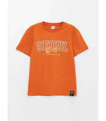 Crew Neck Printed Short Sleeve Boy T-Shirt