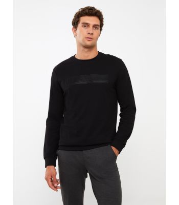 Crew Neck Long Sleeve Printed Men's Sweatshirt
