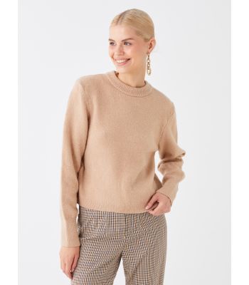 Crew Neck Regular Long Sleeve Women's Tricot Sweater