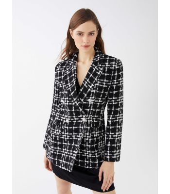 Patterned Long Sleeve Women's Blazer Jacket