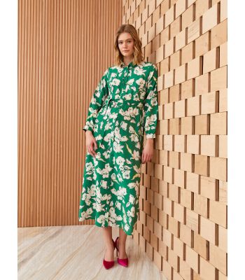 Floral Long Sleeve Women's Shirt Dress