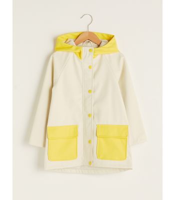 Hooded Printed Girl Raincoat