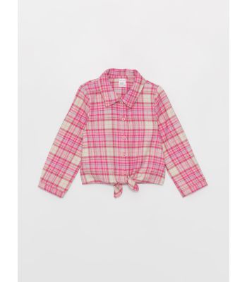 Long Sleeve Plaid Patterned Baby Girl Shirt