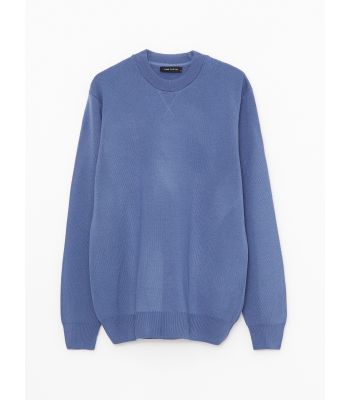 Crew Neck Long Sleeve Men's Tricot Sweater