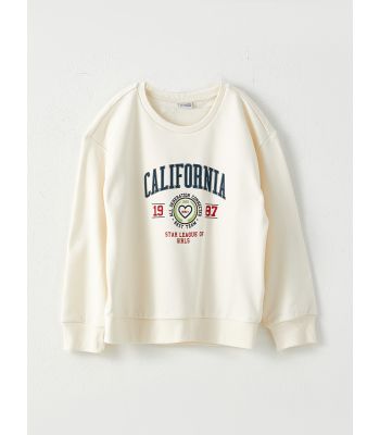 Crew Neck Printed Long Sleeve Girl Sweatshirt