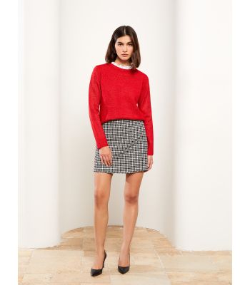 Standard Fit Patterned Tweed Women's Skirt