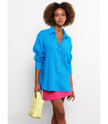 Buttoned Regular Long Sleeve Women's Shirt