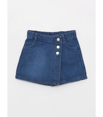 Elastic Waist Baby Girl Jean Short Skirt