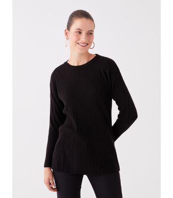 Crew Neck Regular Long Sleeve Women's Tricot Sweater