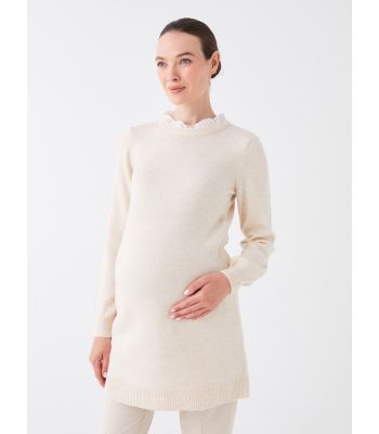 Crew Neck Regular Long Sleeve Maternity Tricot Tunic