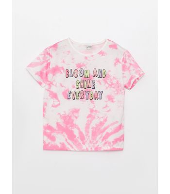 Crew Neck Printed Short Sleeve Girl T-shirt