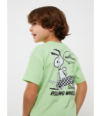 Comfortable Fit Crew Neck Snoopy Printed Boy's T-Shirt