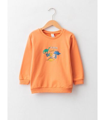Crew Neck Long Sleeve Printed Baby Boy Sweatshirt