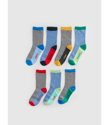 Patterned Boy Socket Socks 7-pack