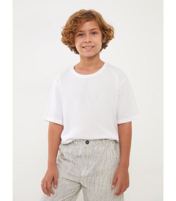 Crew Neck Basic Short Sleeve Boy T-Shirt