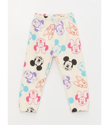 Elastic Waist Mickey Mouse Printed Baby Girl Sweatpants