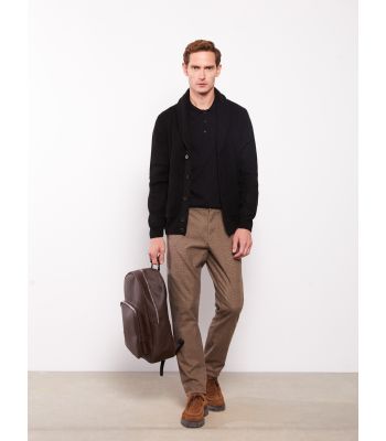 Slim Fit Shawl Collar Long Sleeve Men's Knitwear Cardigan