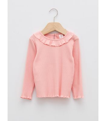 Crew Neck Long Sleeve Basic Baby Girl T-shirt