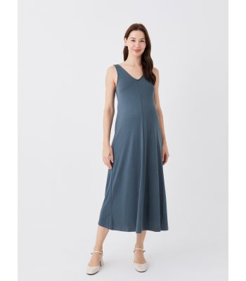 V Neck Straight A-Line Maternity Dress