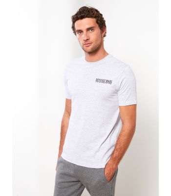 Crew Neck Short Sleeve Printed Combed Cotton Men's T-shirt
