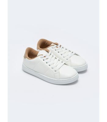 Women's Leather-Look Lace-Up Sneaker