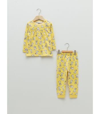 Crew Neck Long Sleeve 101 Dalmatians Cotton Baby Girl Pajamas Set