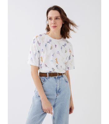 Crew Neck Polka Dot Short Sleeve Women's T-Shirt