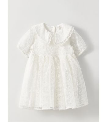 Baby Collar Short Sleeve Lace Baby Girl Dress
