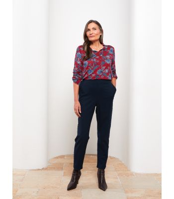 Tie Neck Patterned Long Sleeve Women's Blouse