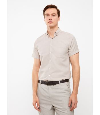 Slim Fit Short Sleeve Oxford Men Shirt