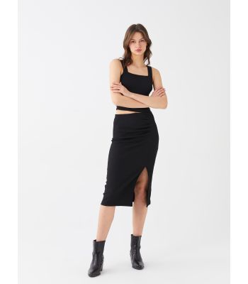 Women's Pencil Skirt With Elastic Waist