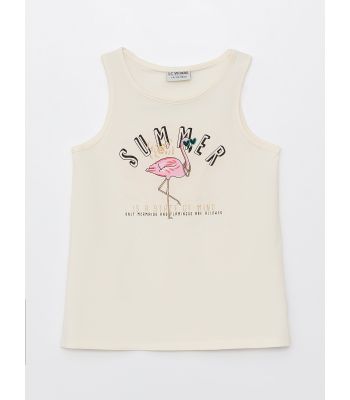 Crew Neck Printed Cotton Girl Athlete